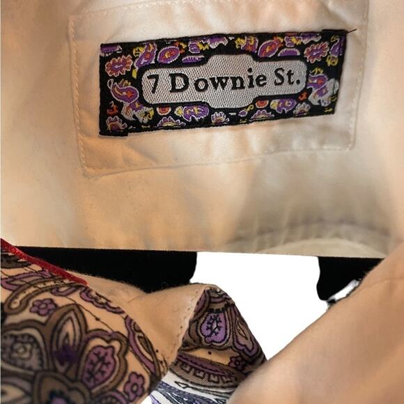 7 Downie Street White Button Down Dress Shirt Men's Size Small - Picture 2 of 15